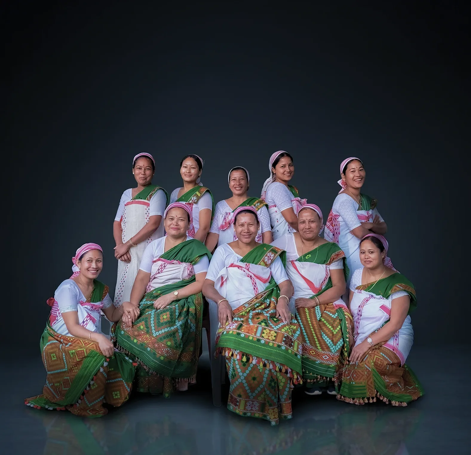 Women of the Self Help Groups in traditional dresses